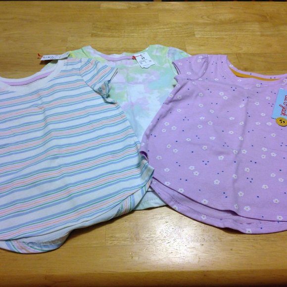 Cat & Jack tees, 3T, nwt - Stripes, floral and tie dye styles - Picture 1 of 6